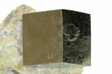 Natural Pyrite Cube In Rock - Navajun, Spain #168474-1